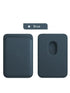 MagSafe Leather Wallet Slim Magnetic Phone Wallet in blue color, showcasing front and back views.